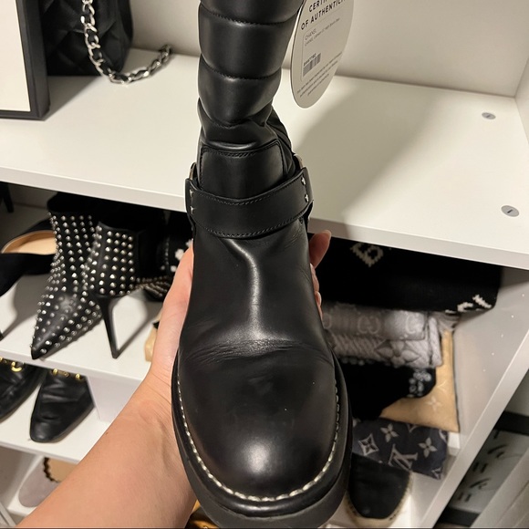 Chanel Star Leather Moto Boots, size 38 - Picture 2 of 8